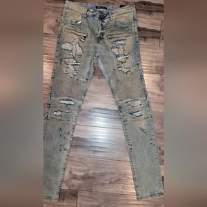 Embellish Men's Blue Distressed Denim Jeans NWT Size 32